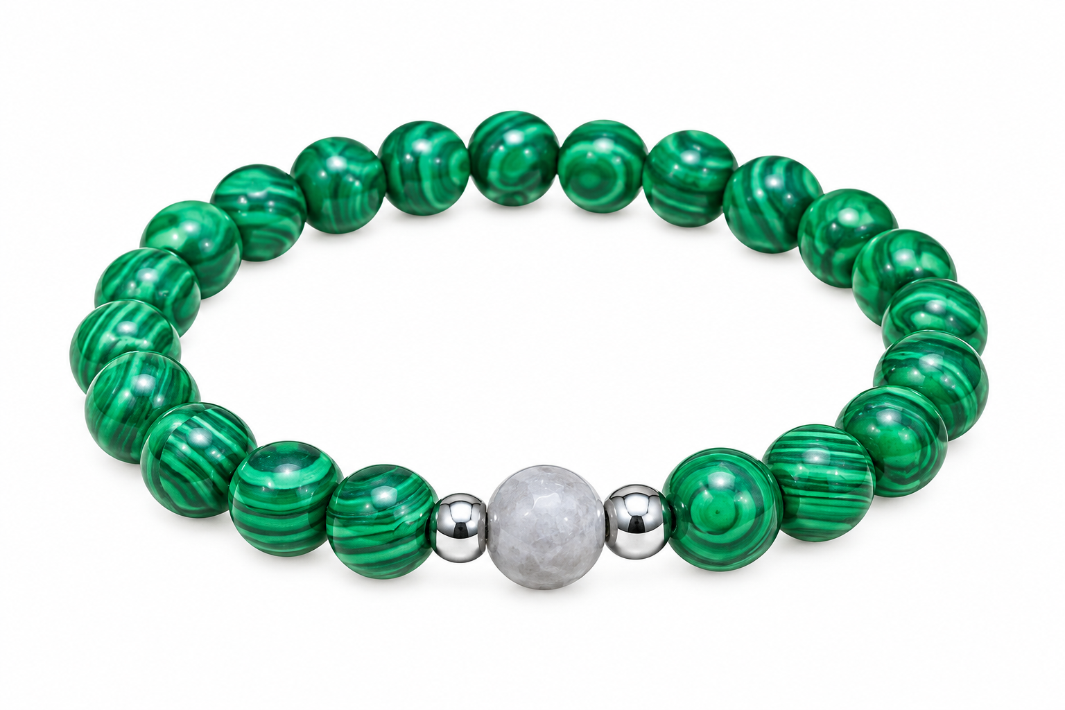 Pulsera malaquita - Ojo lunar